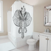 Circus Elephant Doodle Douchegordijn (In situ)