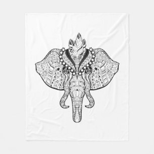 Circus Elephant Doodle Fleece Deken