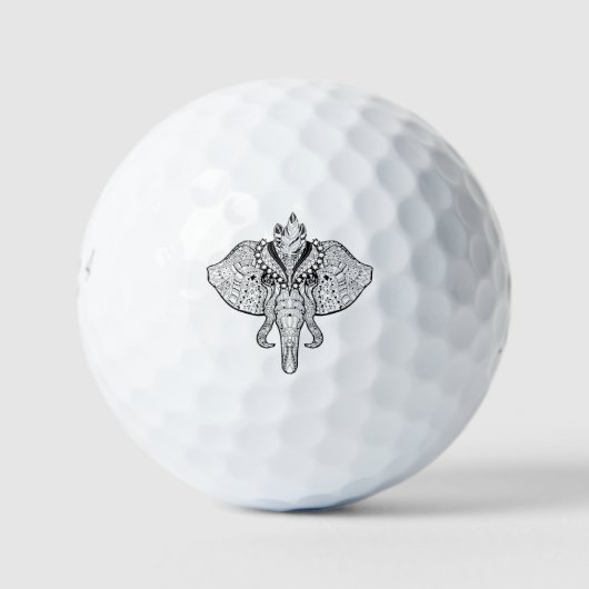 Circus Elephant Doodle Golfballen (Voorkant)
