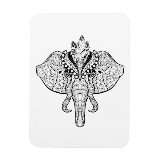 Circus Elephant Doodle Magneet (Verticaal)