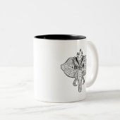 Circus Elephant Doodle Tweekleurige Koffiemok (Voorkant rechts)