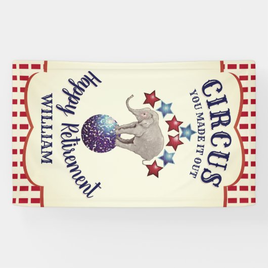  Circus Elephant Funny Retirement Spandoek (Horizontaal)