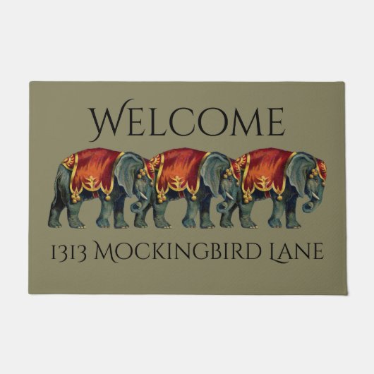Circus Elephant Personaliseren Deurmat (Voorkant)