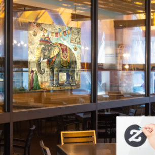 Circus Elephant Window Cling Raamsticker