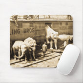  Circus Elephants die uit de trein stappen Muismat (Met muis)