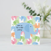 Circus Elephants Gepersonaliseerd Birthday-uitnodi Kaart (Staand voorkant)