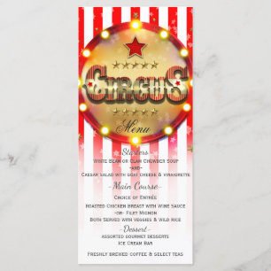 Circus Feest Event Rode Witte Gouden Gestreepte Me Menu