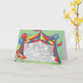 CIRCUS FEESTJE KAART (Gele Bloem)