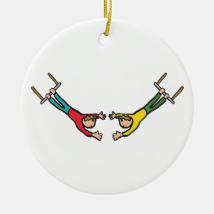 Circus Flying Trapeze Keramisch Ornament