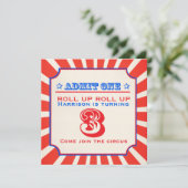Circus fun fair 3e anniversaire invitation (Debout devant)