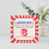 Circus fun fair 6e anniversaire invitation (Debout devant)