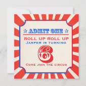 Circus fun fair 6e anniversaire invitation (Devant)
