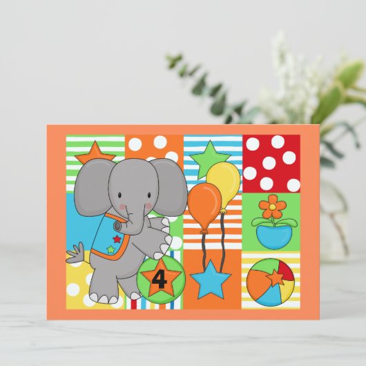 Circus Fun Gepersonaliseerd Birthday Uitnodiging (Staand voorkant)