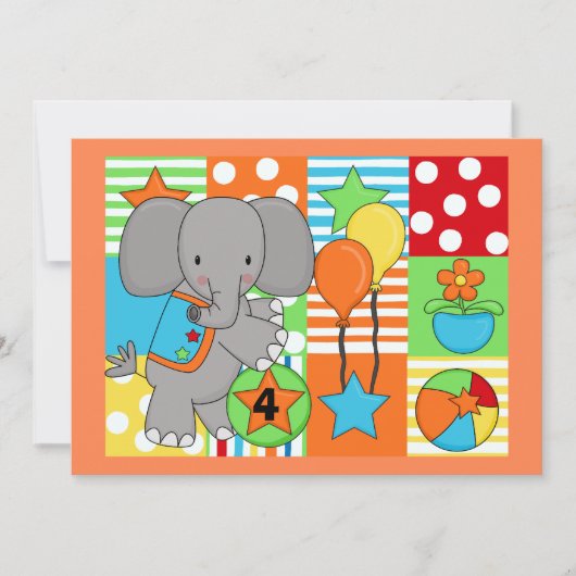 Circus Fun Invitation Customisée Anniversaire (Devant)