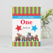 Circus Fun Kinder 00th Birthday Kaart (Staand voorkant)