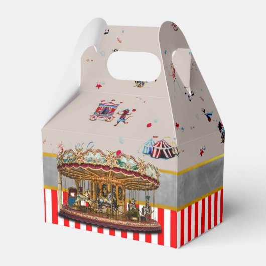CIRCUS Gable Boxes Carrousel, gepersonaliseerd Bedankdoosjes (Achterkant)