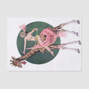 "Circus Giraffe Rider" door FX Leyendecker Tissuepapier