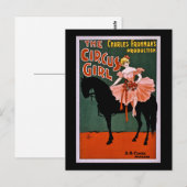 Circus Girl 1897 Vintage Briefkaart (Voorkant / Achterkant)