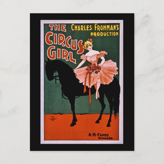 Circus Girl 1897 Vintage Briefkaart (Voorkant)