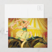  Circus Girl Acrobat op paarden Briefkaart (Voorkant / Achterkant)
