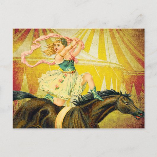  Circus Girl Acrobat op paarden Briefkaart (Voorkant)