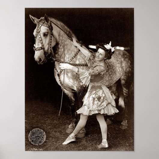  Circus Girl en Paarden Poster (Voorkant)