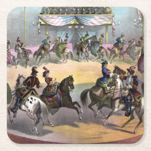Circus Grand Finale, circa 1872. Vierkante Kartonnen Onderzetter