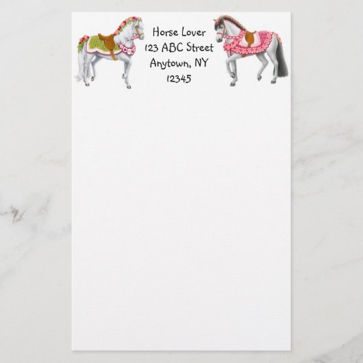  Circus Horses Stationery Briefpapier (Voorkant)