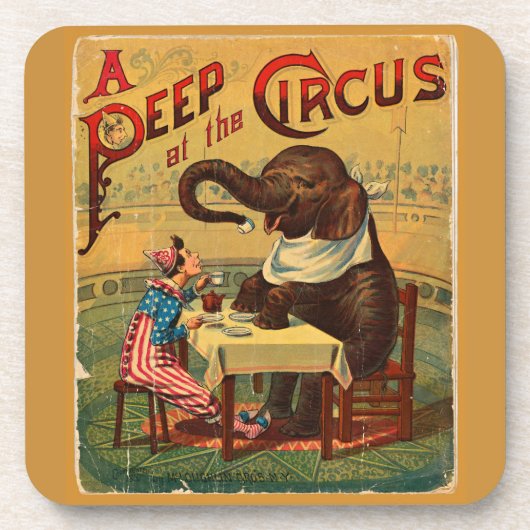 Circus Illustratie Kunst Oud Antiek Bier Onderzetter (Voorkant)