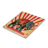  Circus Illustratie Kunst Oud Antiek Tegeltje (Zijkant)