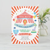 Circus Invitation, Carnival party Kaart (Staand voorkant)