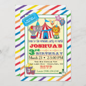 Circus Invitation w/Elephant Kaart (Voorkant / Achterkant)