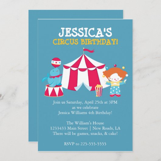 Circus Kaart (Voorkant / Achterkant)