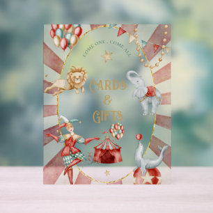 Circus Kermis Baby Shower Kaarten en Cadeaus Acryl Bord