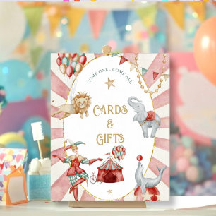 Circus Kermis Baby Shower Kaarten en Cadeaus Bord Poster