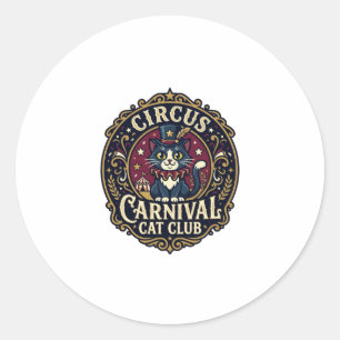 Circus Kermis Kat Kattenvader Cadeau Idee - Circus Ronde Sticker