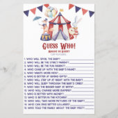 Circus Kermis Raad Wie! Baby Shower Spel (Voorkant)