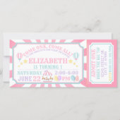 Circus Kermis Ticket Verjaardagsuitnodiging (Voorkant)