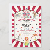 Circus Kermis Verjaardagsuitnodiging Circus Feestj Kaart (Voorkant)