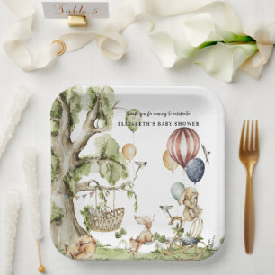 Circus Kermis Woodland Forest Baby Shower Papieren Bordje