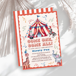 Circus Kermistent Dieren Baby Borrel Kaart