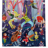 Circus kinder & podiumkunstenaar in het bos douchegordijn (Voorkant)