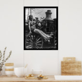 Circus Lady Sitting on a Fire Engine 1924 Poster (Keuken)