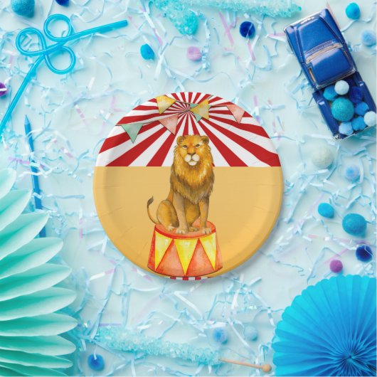 Circus Leeuw Carnaval Baby shower Verjaardagsfeest Papieren Bordje (Feest)