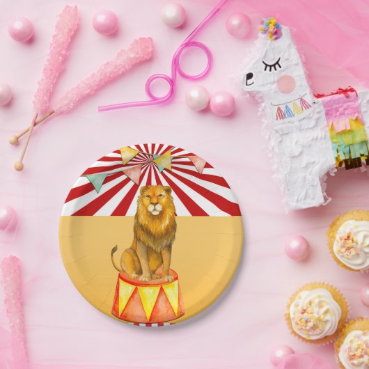 Circus Leeuw Carnaval Baby shower Verjaardagsfeest Papieren Bordje (Feest)