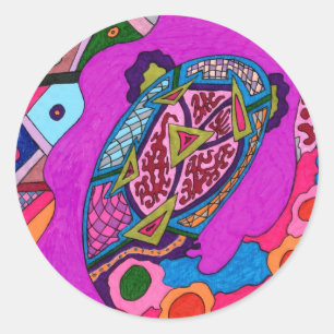 "Circus Lion" Abstract Ronde Sticker