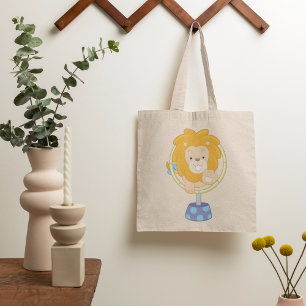 Circus Lion springt door een hoop Tote Bag