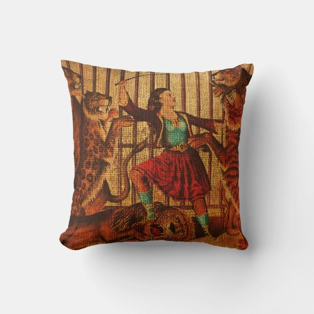  Circus Lion Tamer Kussen (Voorkant)