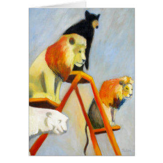 Circus Lions n Beer Card
