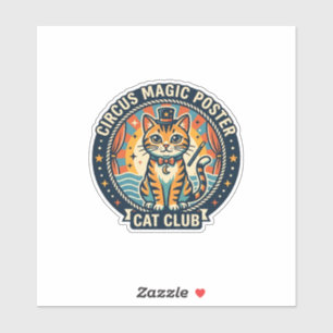 Circus Magie Poster Kat Cute Kitty Ontwerp - Circu Sticker